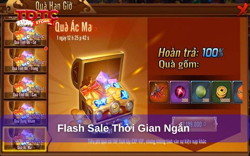 Flash sale Thiên Đường Trò Chơi giảm giá sốc nhiều vật phẩm 2 Chương trình flash sale chớp nhoáng