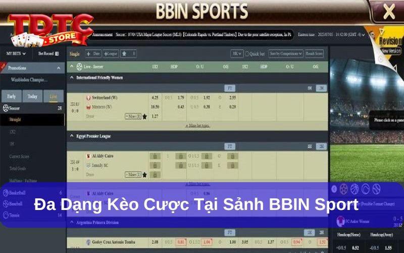 BBIN Sport - Siêu Phẩm Cược Thể Thao Đình Đám Cực Hot 2 Rất nhiều bộ môn thi đấu hot được tích hợp tại đây